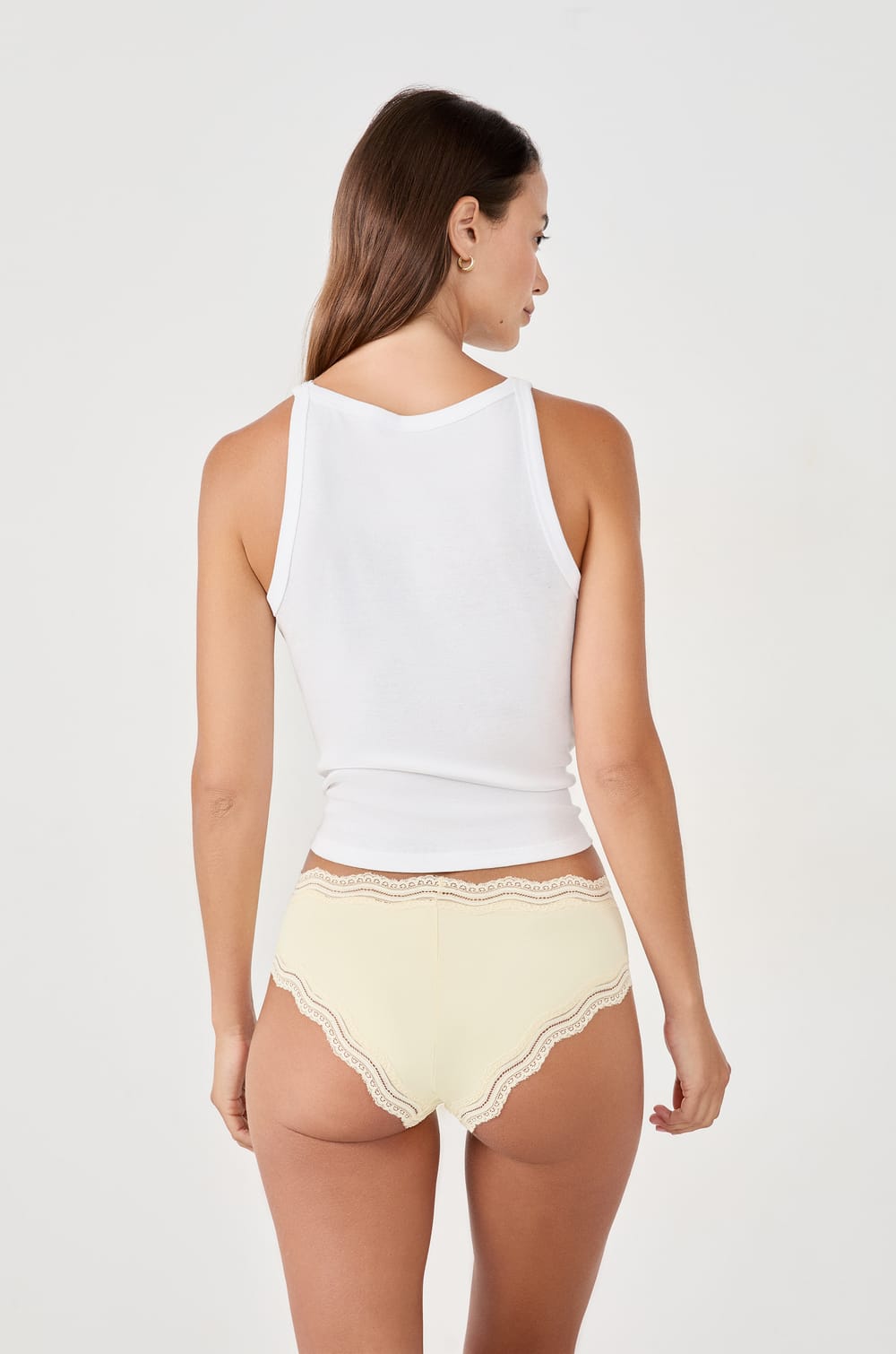 Shorty bords dentelle en microfibre;${refinementColor}