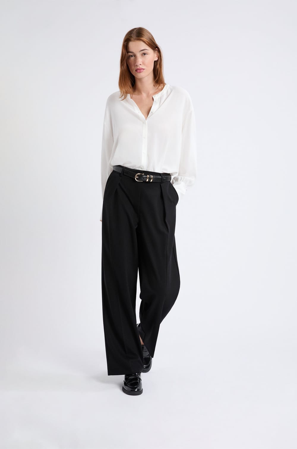 Pantalon large droit;${refinementColor}