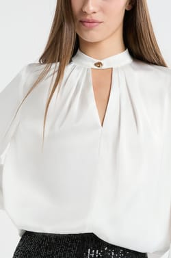 Blouse avec col bijou;${refinementColor}