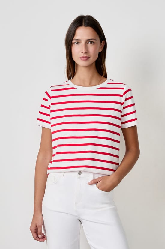 T-shirt manches courtes marinière;${refinementColor}