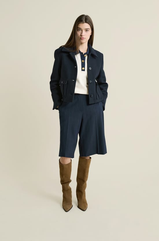 Short bermuda &agrave; fines rayures;${refinementColor}