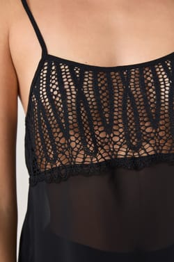 Satin Camisole with Lace;${refinementColor}