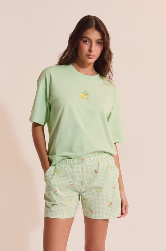 Ensemble de pyjama 2 pi&egrave;ces avec motifs citron;${refinementColor}