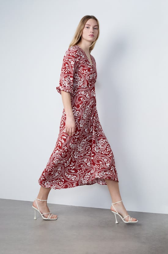 Robe longue à motifs;${refinementColor}