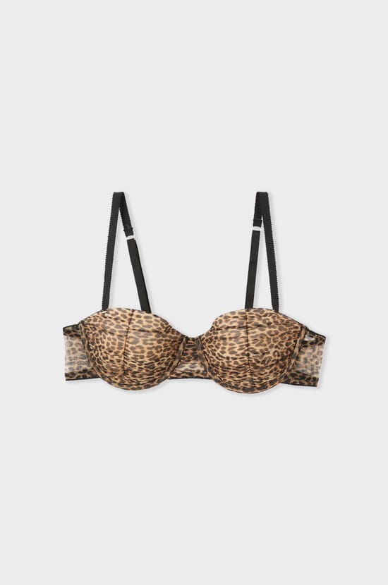 Soutien-gorge balconnet coques fines en tulle;${refinementColor}