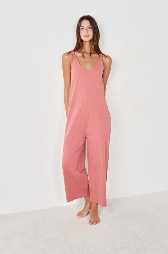 Wide cotton pyjama jumpsuit;${refinementColor}
