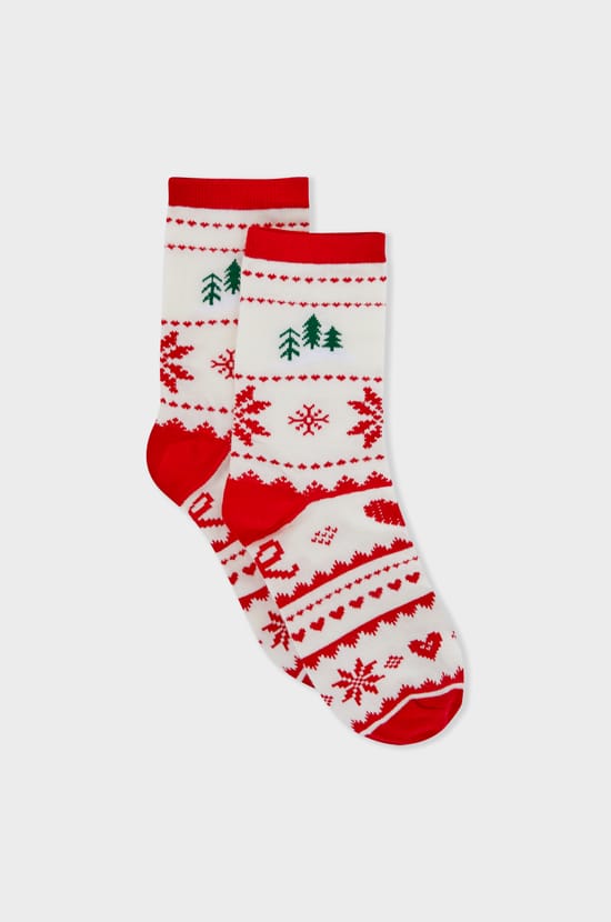 Fine Knit Patterned Socks;${refinementColor}