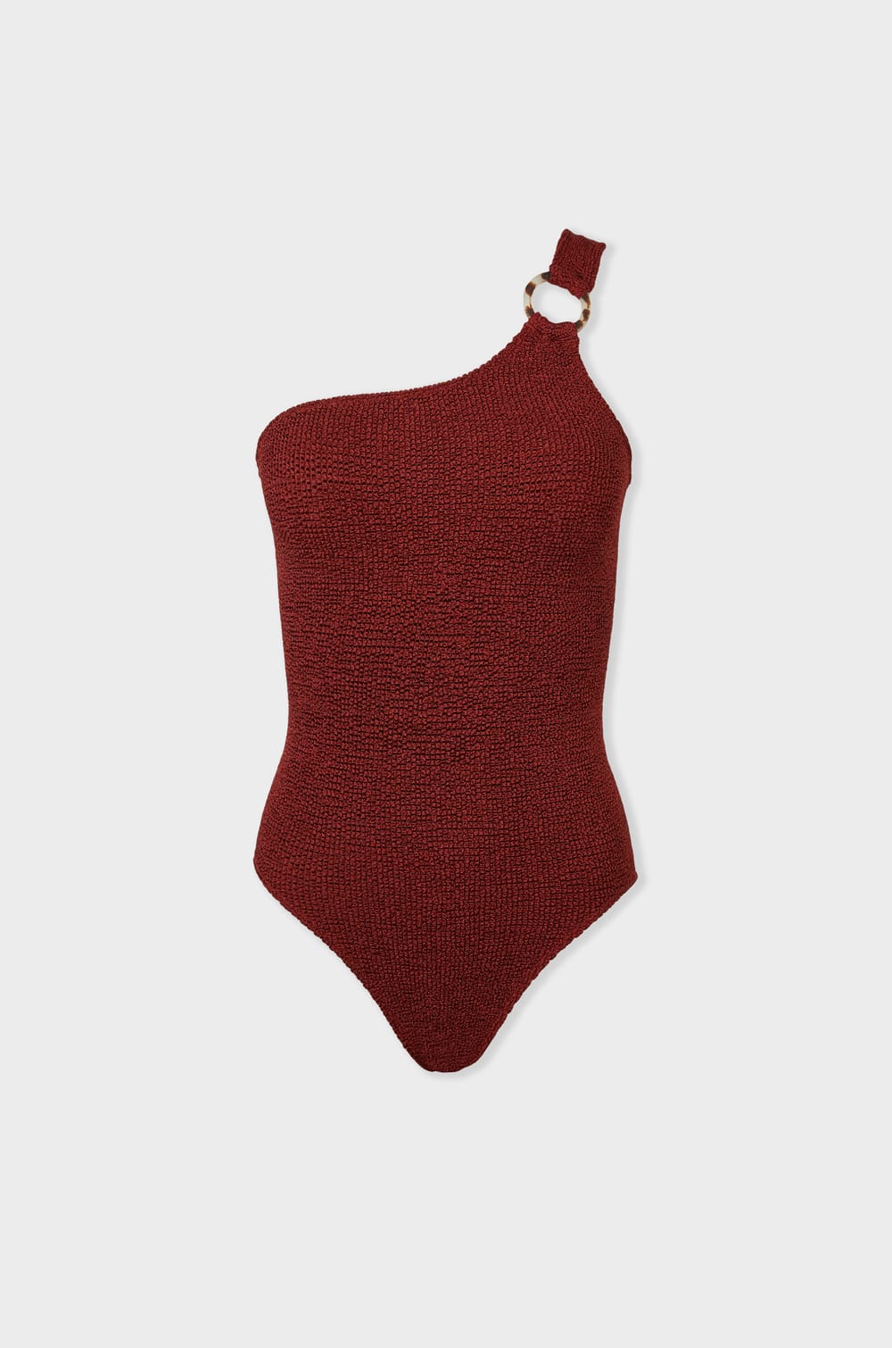 Asymmetrischer Badeanzug aus dehnbarem Material;${refinementColor}