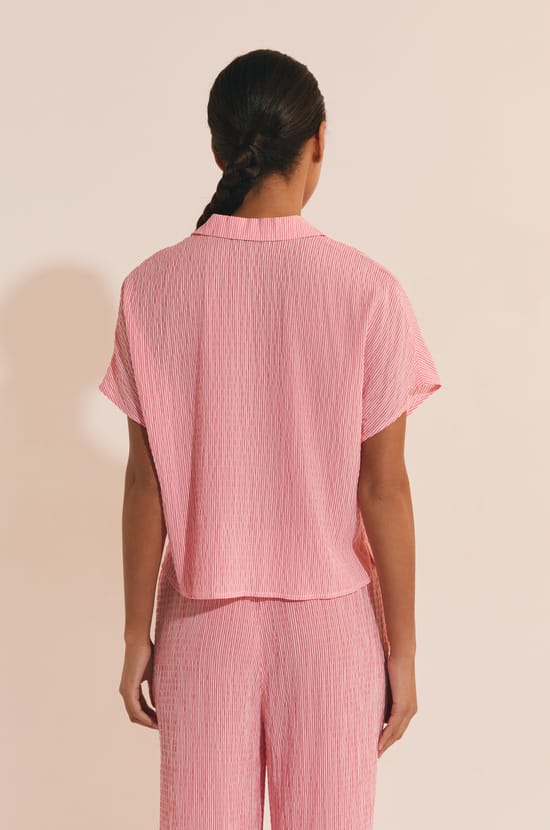 Chemise de pyjama &agrave; rayures;${refinementColor}