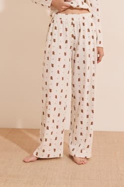 Katoenen pyjamabroek met hondenprint;${refinementColor}