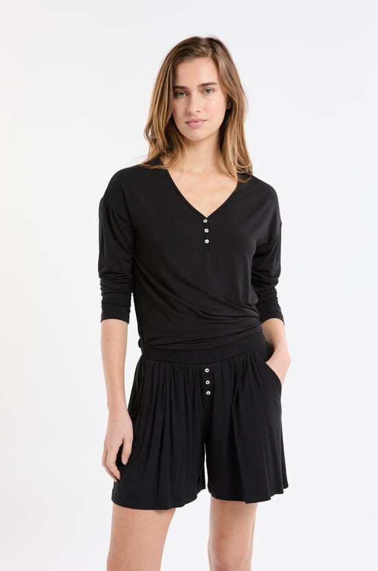 Short de pyjama uni;${refinementColor}