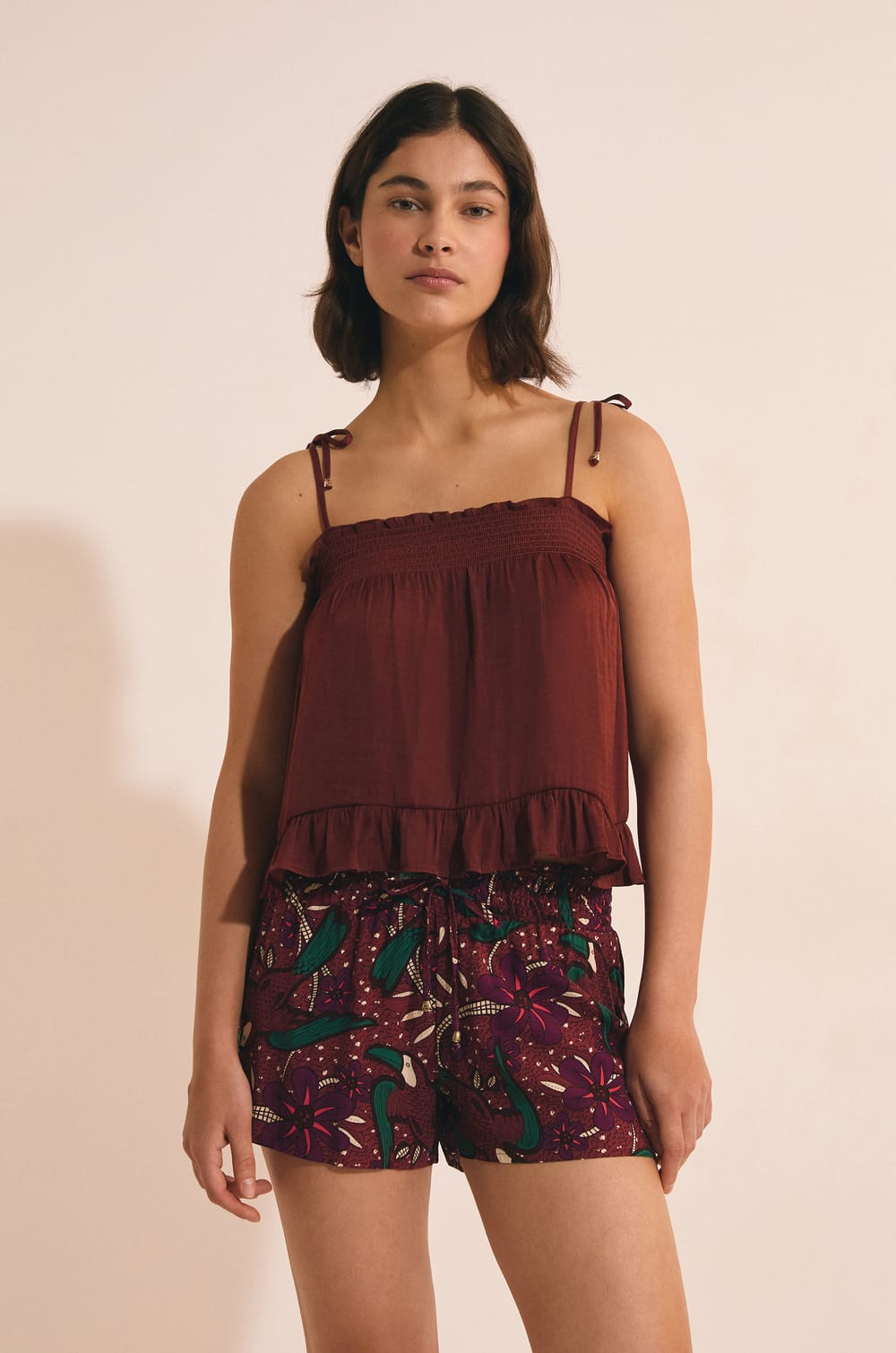 Pantal&oacute;n corto de pijama estampado;${refinementColor}