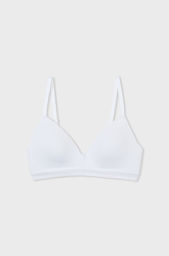 Wireless Bra with Lightly Lined Cups in Cotton;${refinementColor}