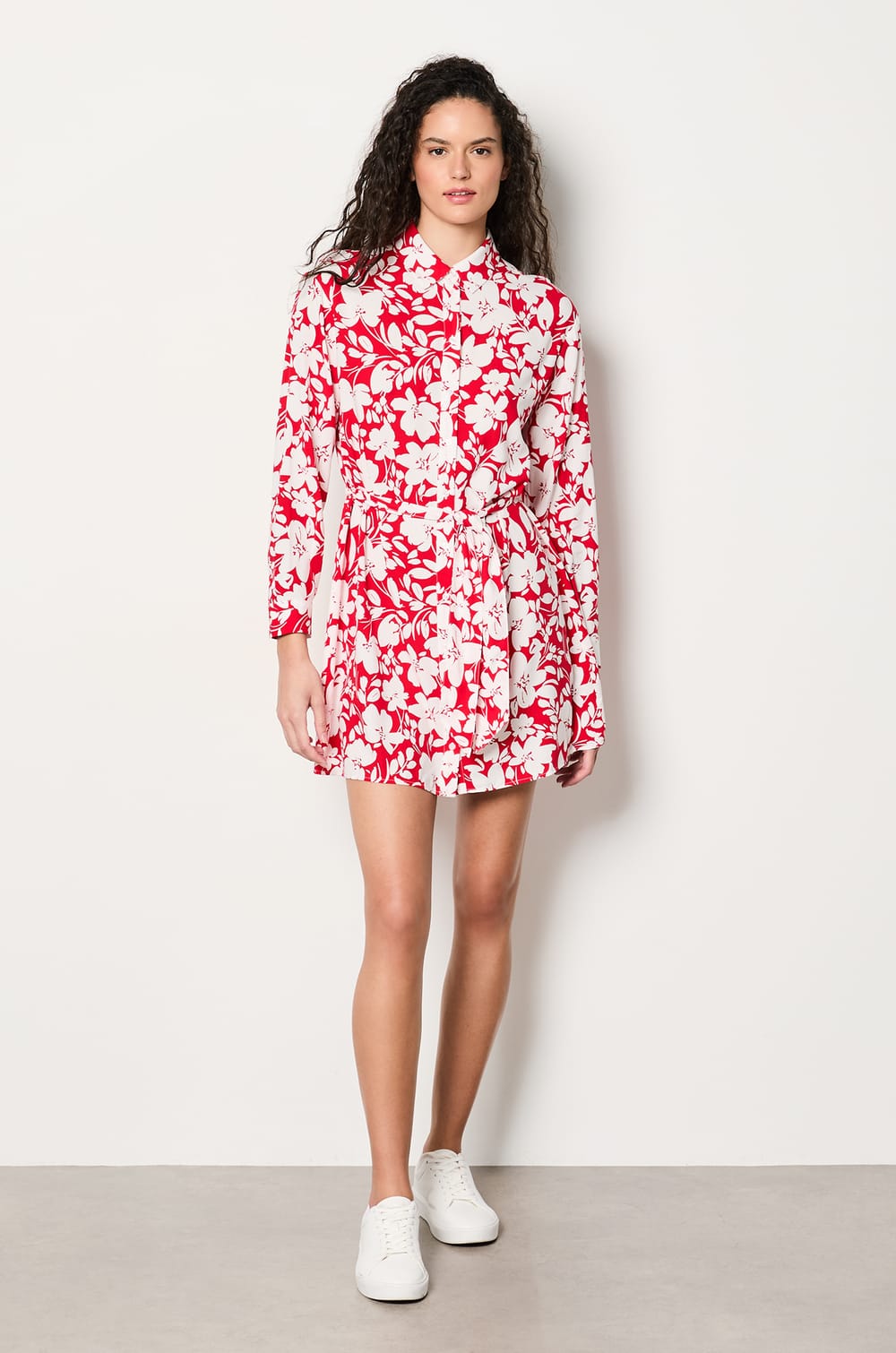 Belted Shirt Dress;${refinementColor}