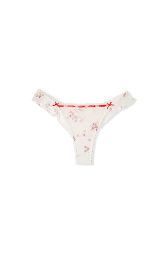 Tanga en tulle &agrave; motifs;${refinementColor}