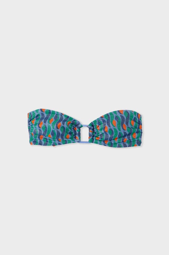 Sequined Bandeau Bikini Top;${refinementColor}