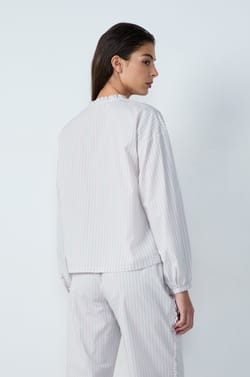 Chemise de pyjama en coton à rayures à coeur;${refinementColor}