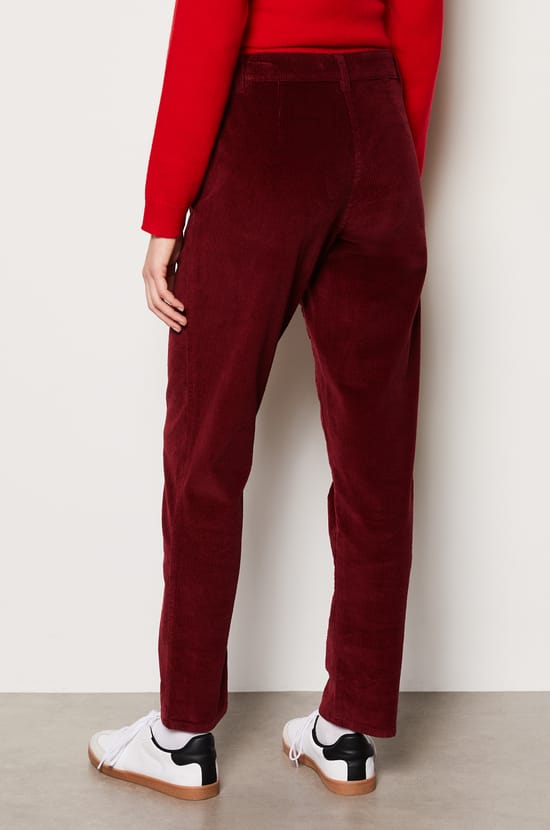 Pantalon côtelé en coton coupe droite;${refinementColor}
