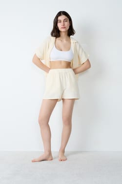 Short de pyjama en gaze de coton;${refinementColor}