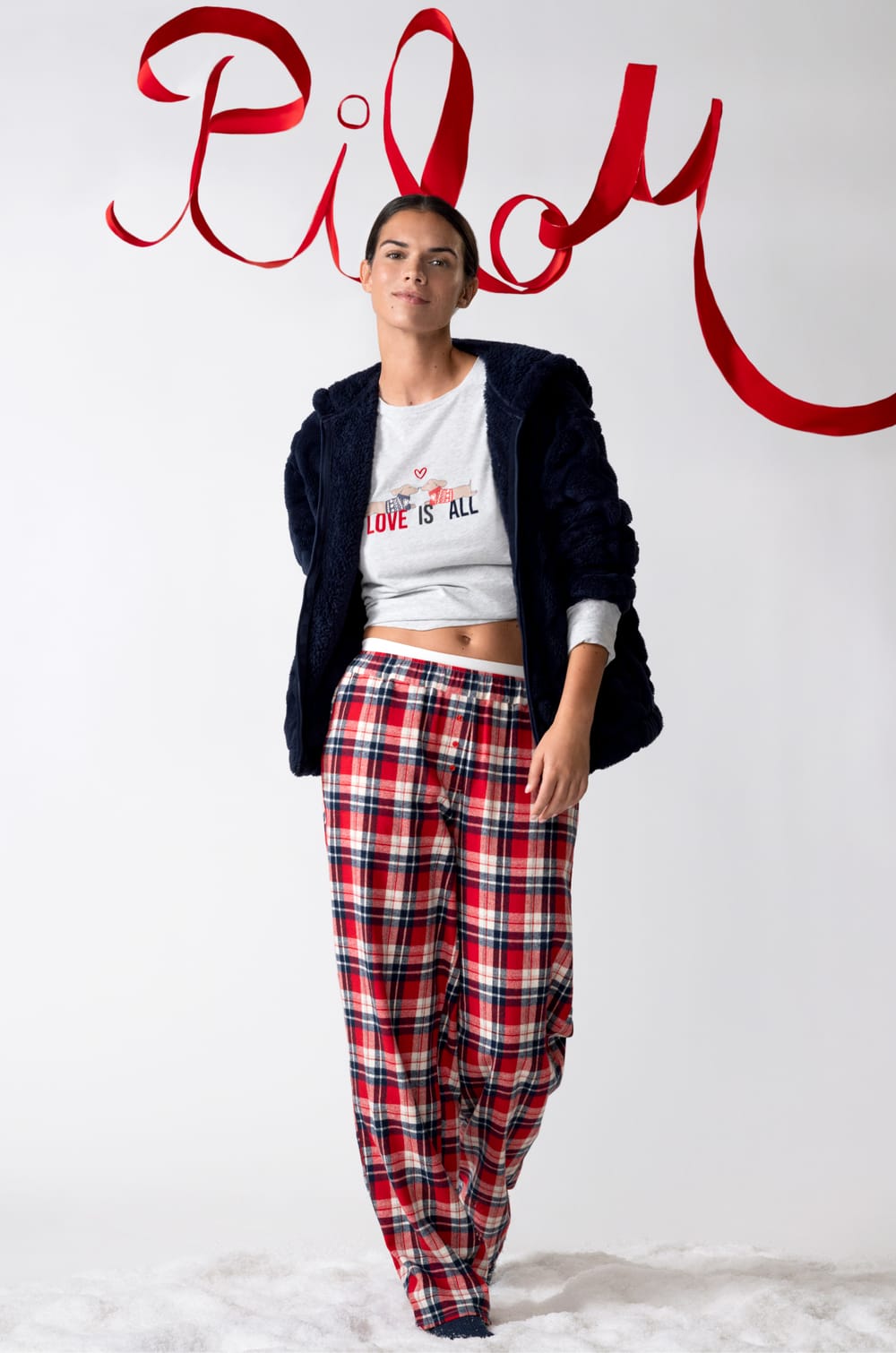 3-Piece Patterned Pyjama Set with Cotton;${refinementColor}