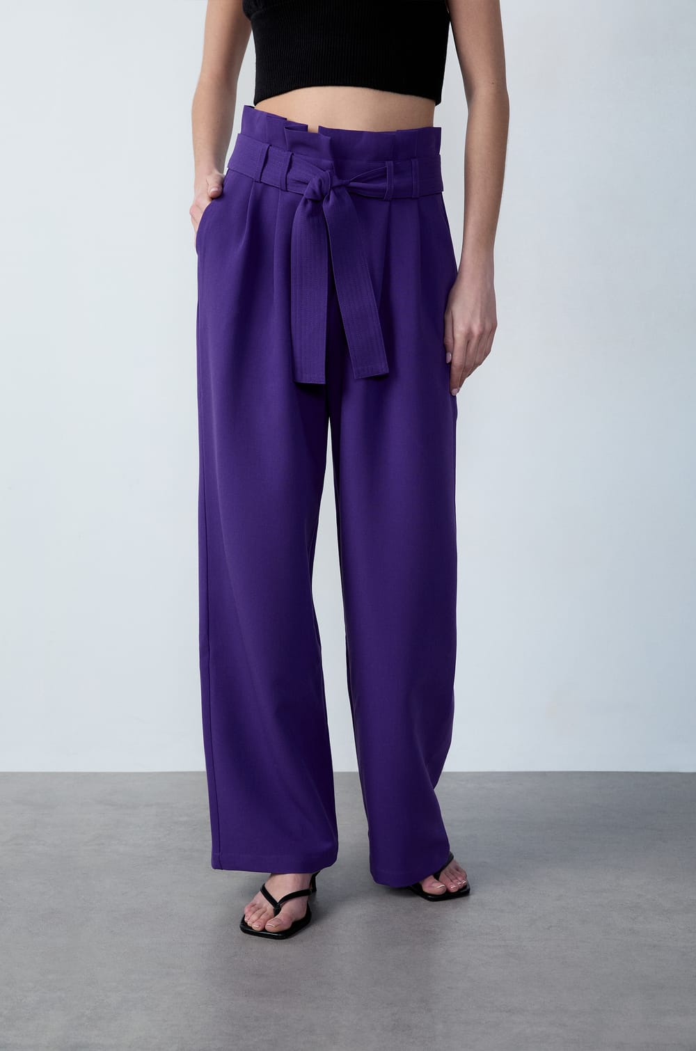 Wide Tie-Waist Trousers;${refinementColor}