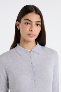 Long-sleeved polo 100% wool;${refinementColor}