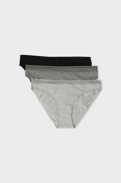 Pack of 3 Cotton and Lace Briefs;${refinementColor}