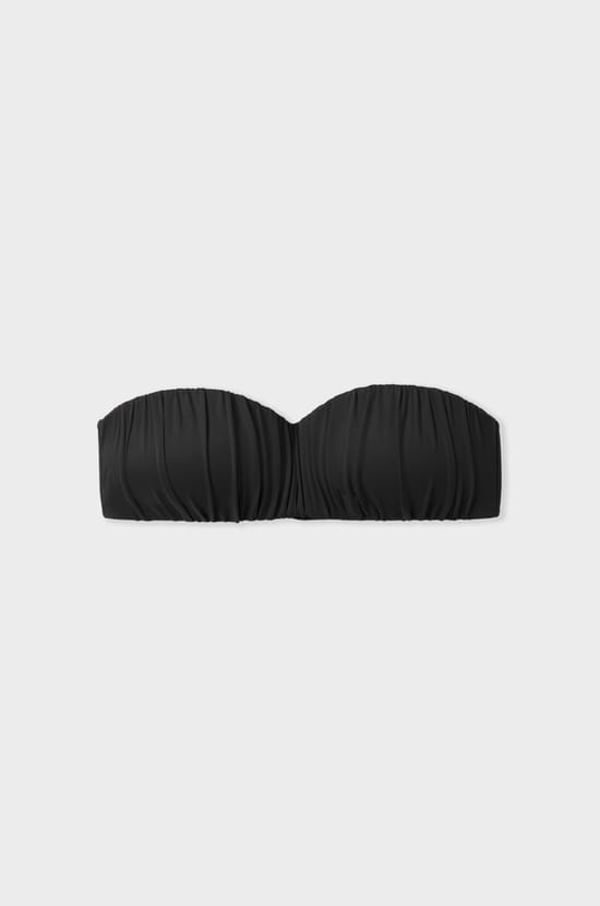 Strapless bandeau bikini top with removable straps;${refinementColor}