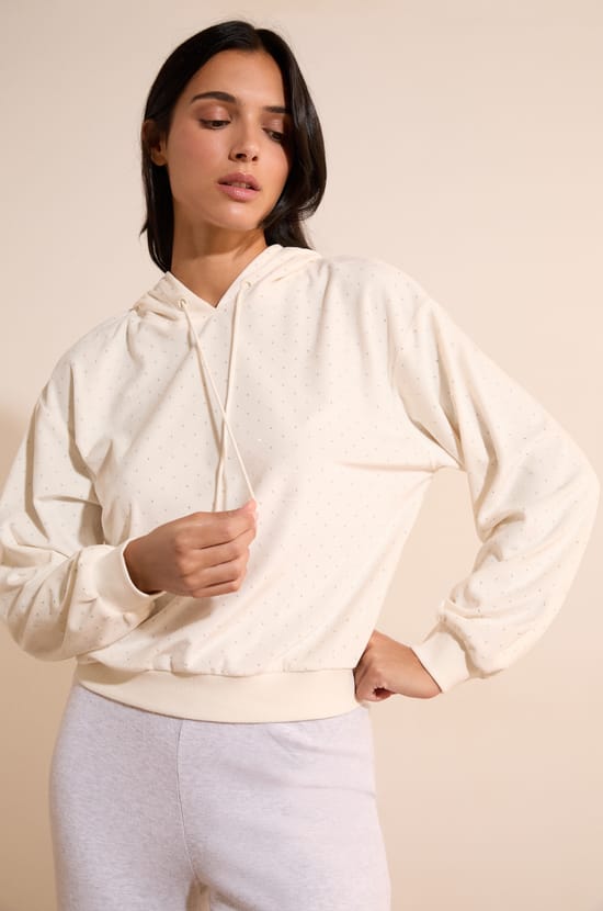 Sweatshirt avec capuche &agrave; motifs;${refinementColor}