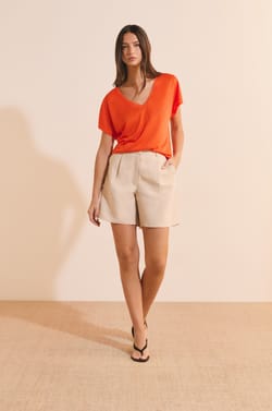 T-shirt manches courtes col V;${refinementColor}