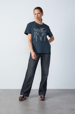 Embroidered Cotton T-shirt;${refinementColor}