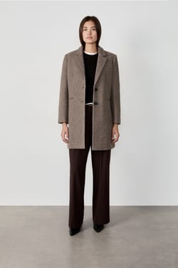 Manteau court coupe droite avec laine;${refinementColor}