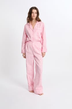 Cotton Pyjama Shirt with Patterns;${refinementColor}