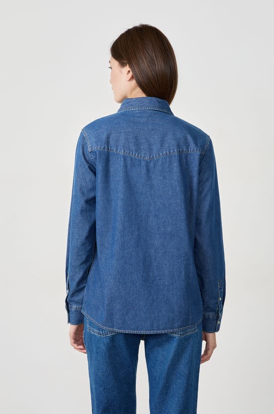 Chemise effet denim;${refinementColor}