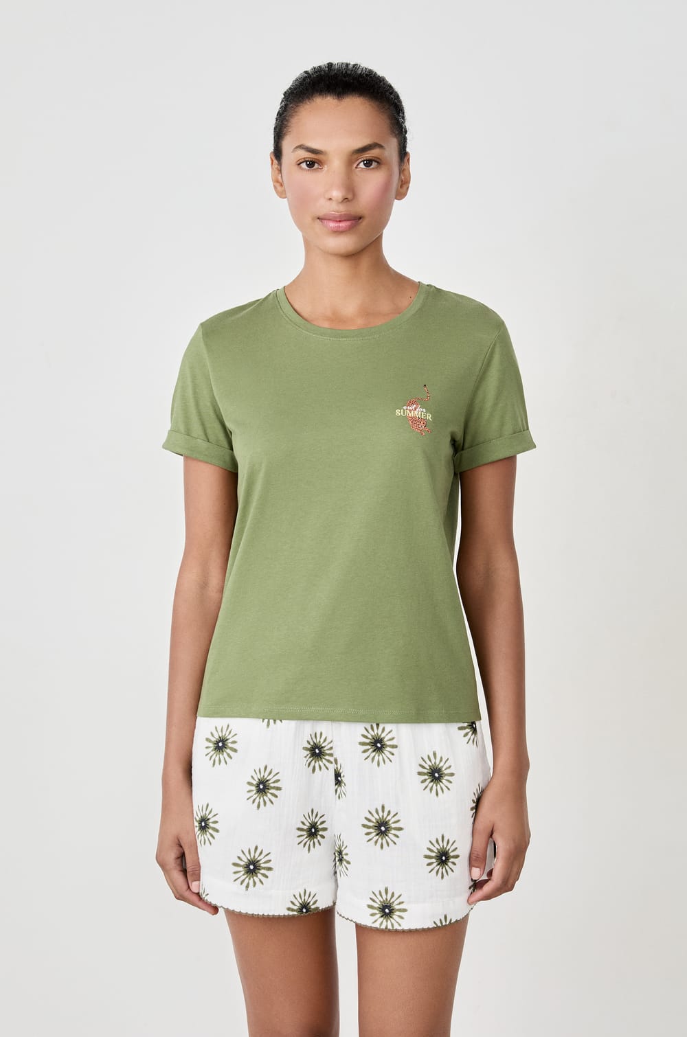 T-shirt de pyjama en coton;${refinementColor}