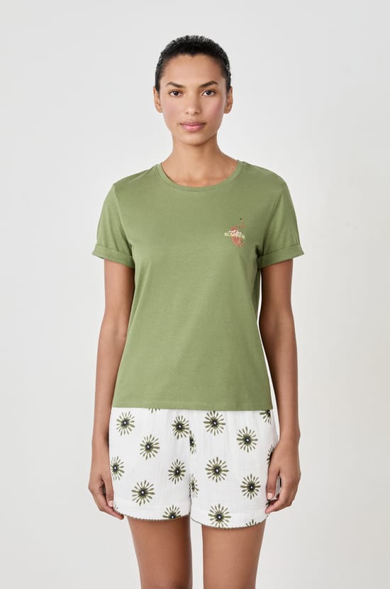 T-shirt de pyjama en coton;${refinementColor}