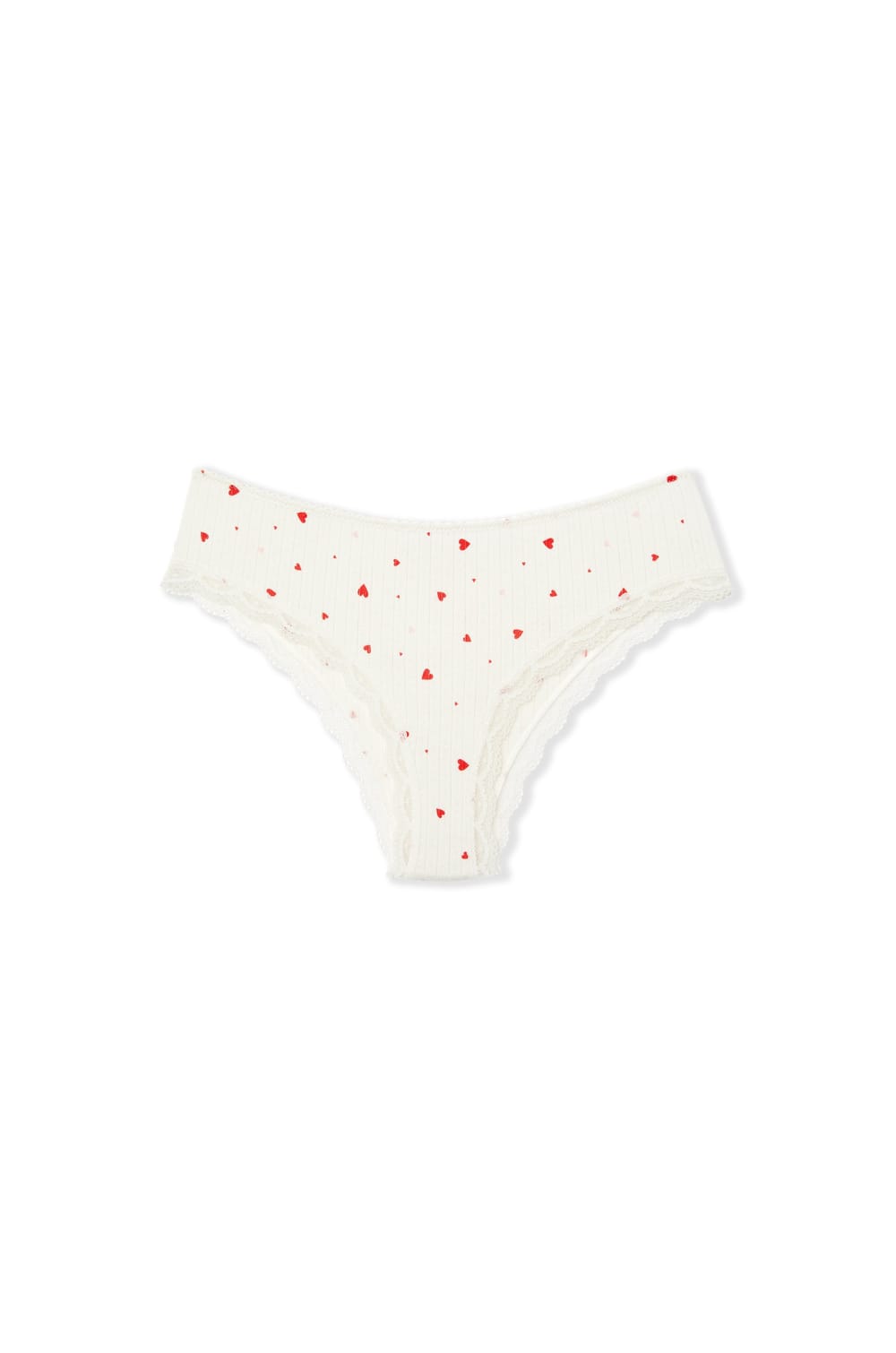 Braga brasile&ntilde;a de punto el&aacute;stico con estampado de corazones;${refinementColor}