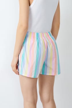 Short de pyjama à rayures en coton Smiley®ORIGINALS;${refinementColor}