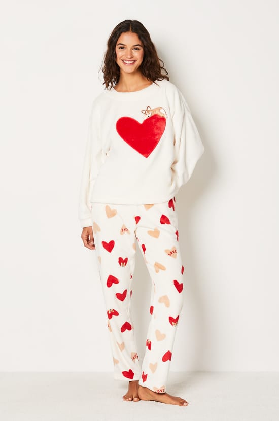 Sweat de pyjama polaire à cœurs Corgi;${refinementColor}
