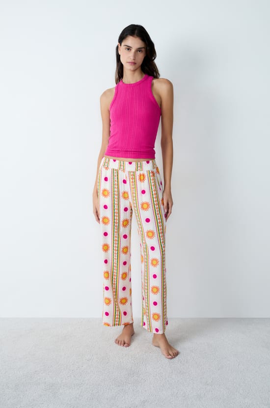 Pantalón de pijama estampado;${refinementColor}