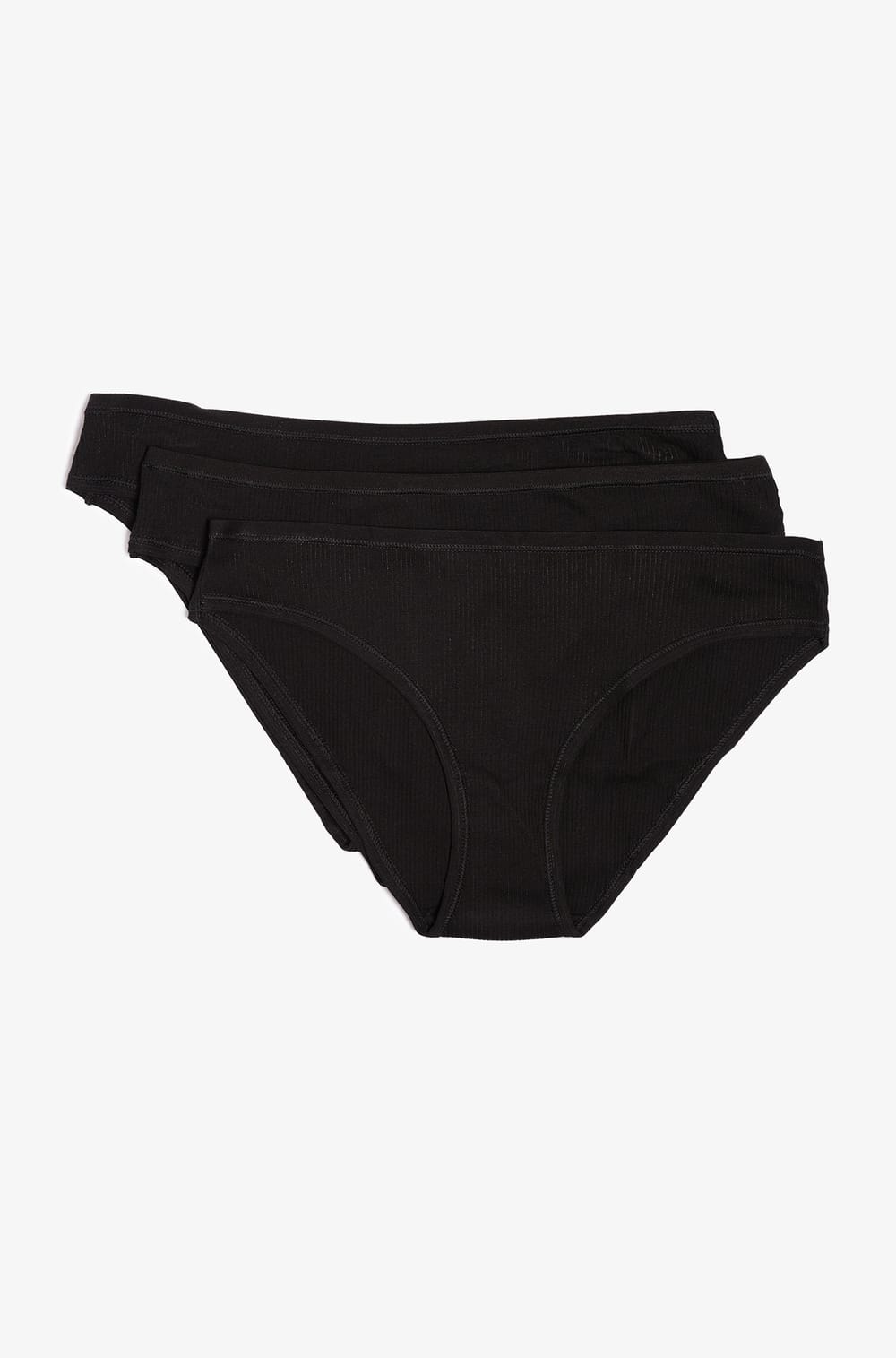 Set of 3 Solid Black Panties JOHN NOIR ETAM