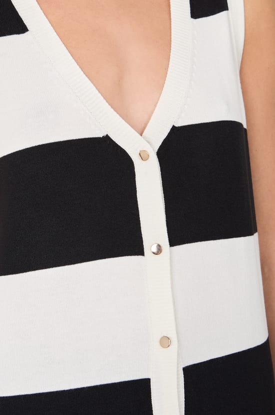 Sleeveless Cardigan Sweater;${refinementColor}