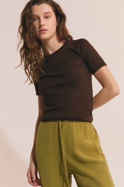 T-shirt manches courtes avec coton modal;${refinementColor}