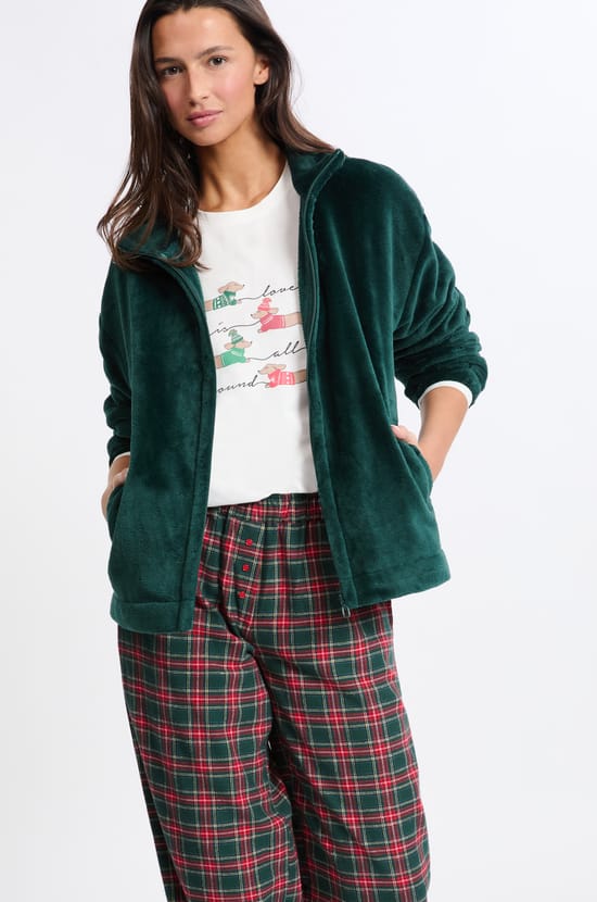 Ensemble de pyjama 3 pièces à carreaux avec coton;${refinementColor}