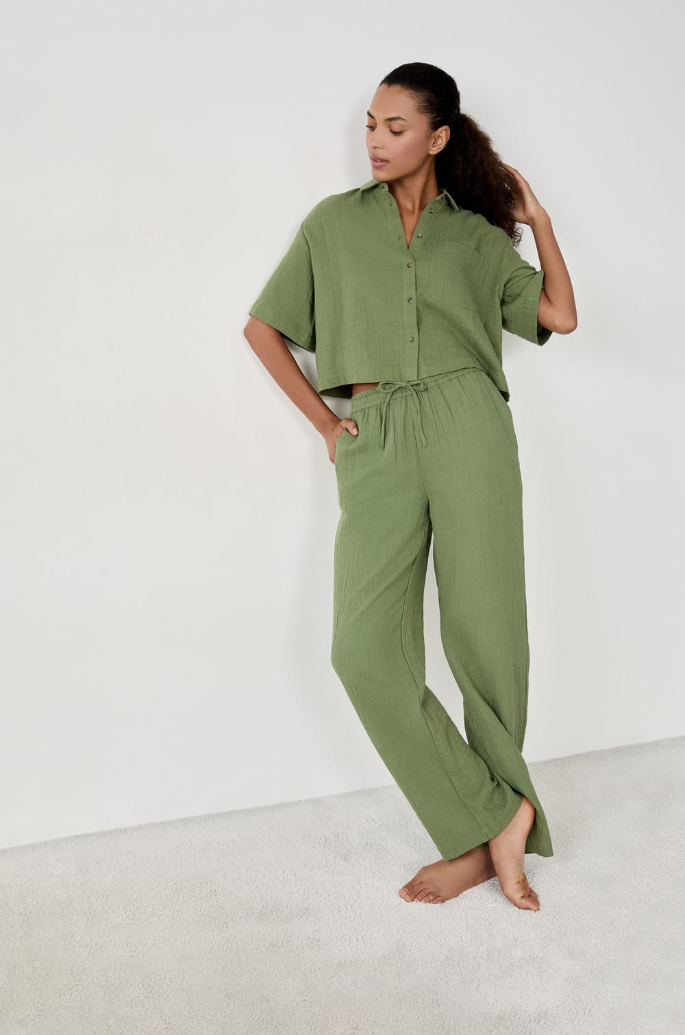 100% Cotton Pajama Pants;${refinementColor}