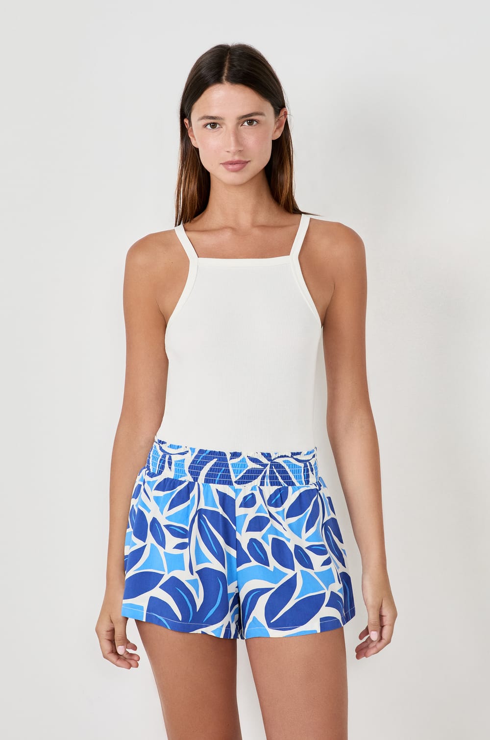 Printed Pajama Shorts;${refinementColor}