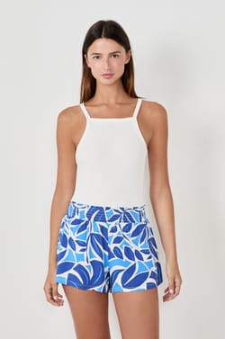 Printed Pajama Shorts;${refinementColor}