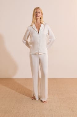 Chemise de pyjama satin&eacute;e;${refinementColor}