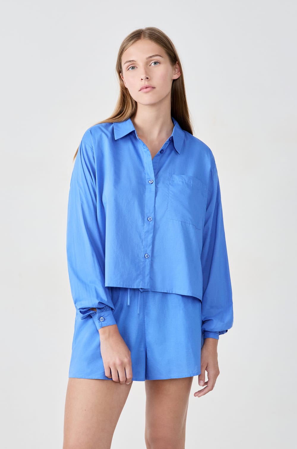Chemise de pyjama en coton;${refinementColor}
