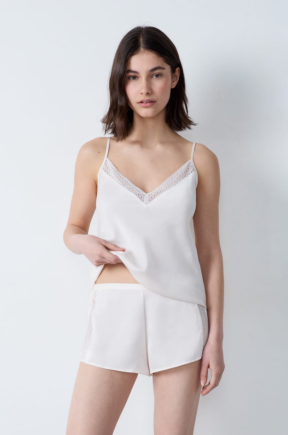 Satin Pyjama Shorts;${refinementColor}